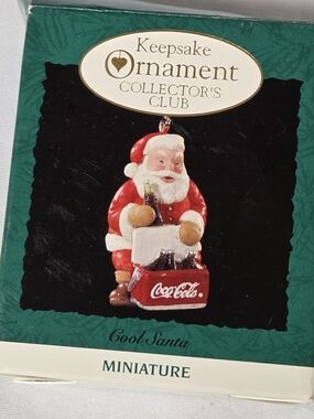 1993 Hallmark Keepsake Collectors Club Miniature Ornament Cool Santa